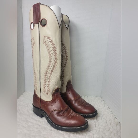 OLATHE 6906 Women's Sjze 6B Western Buckaroo BooHorse Bone Soft Cowboy Shoes